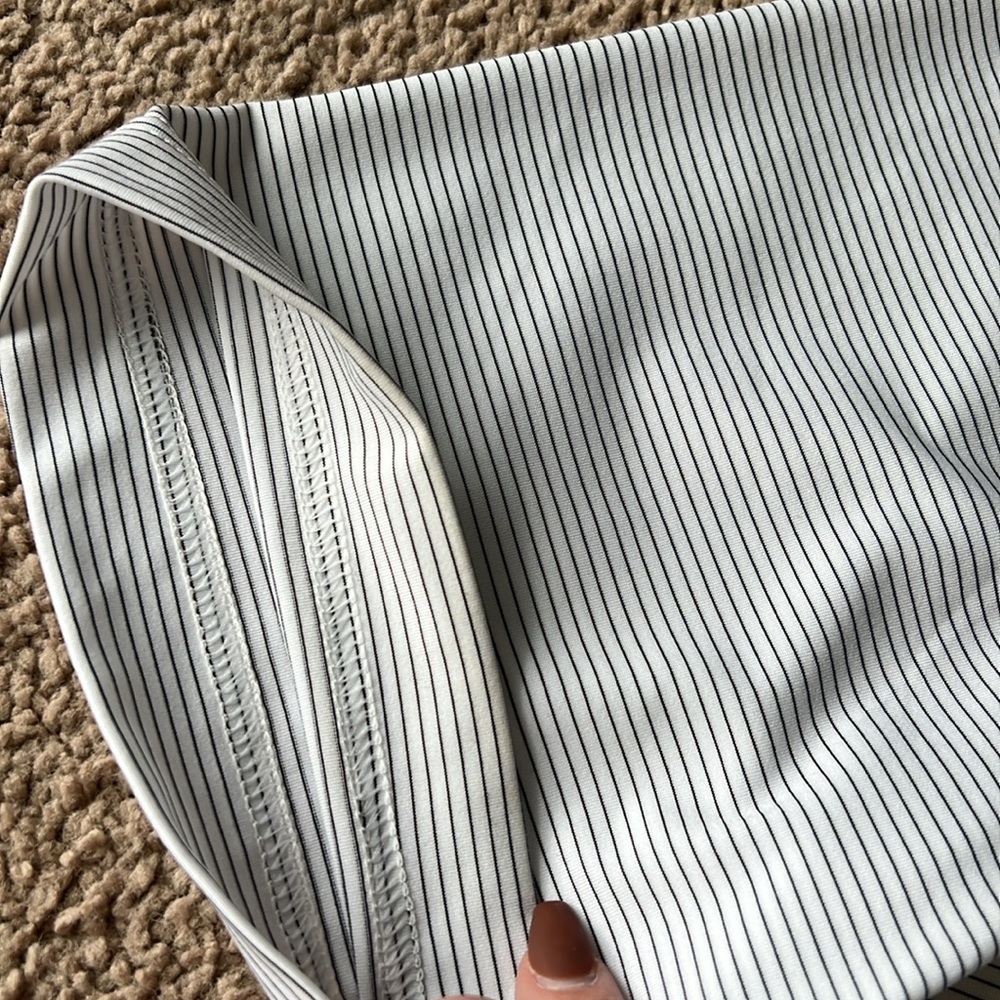 Peter Millar Crown Sport Summer Comfort  White Black Stripe Polo Golf Shirt (B3) - Picture 4 of 8